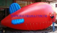 6 Metre Kırmızı Zeplin Balon